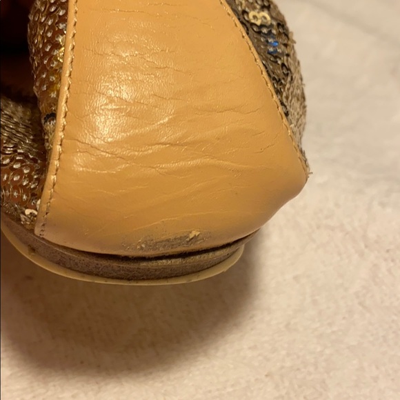 CHANEL Ballet Flats -Sparkling Gold/Cream Stitch - Picture 12 of 12